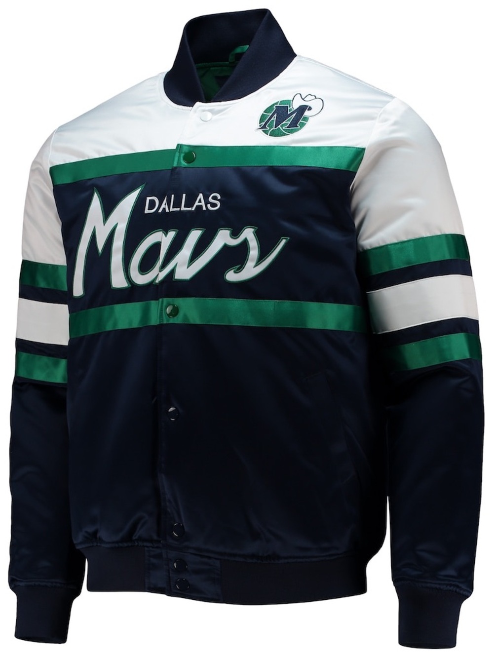 Men’s Dallas Mavericks Mitchell & Ness Navy Hardwood Classic Script Satin